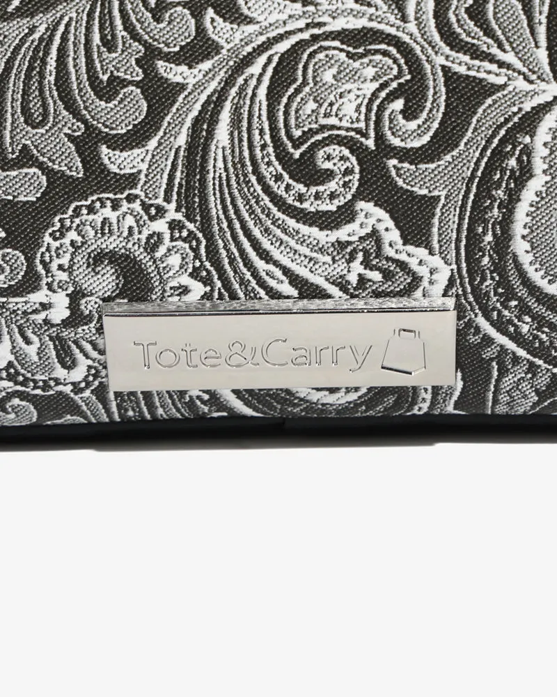 Paisley Crossbody Messenger Bag in Black