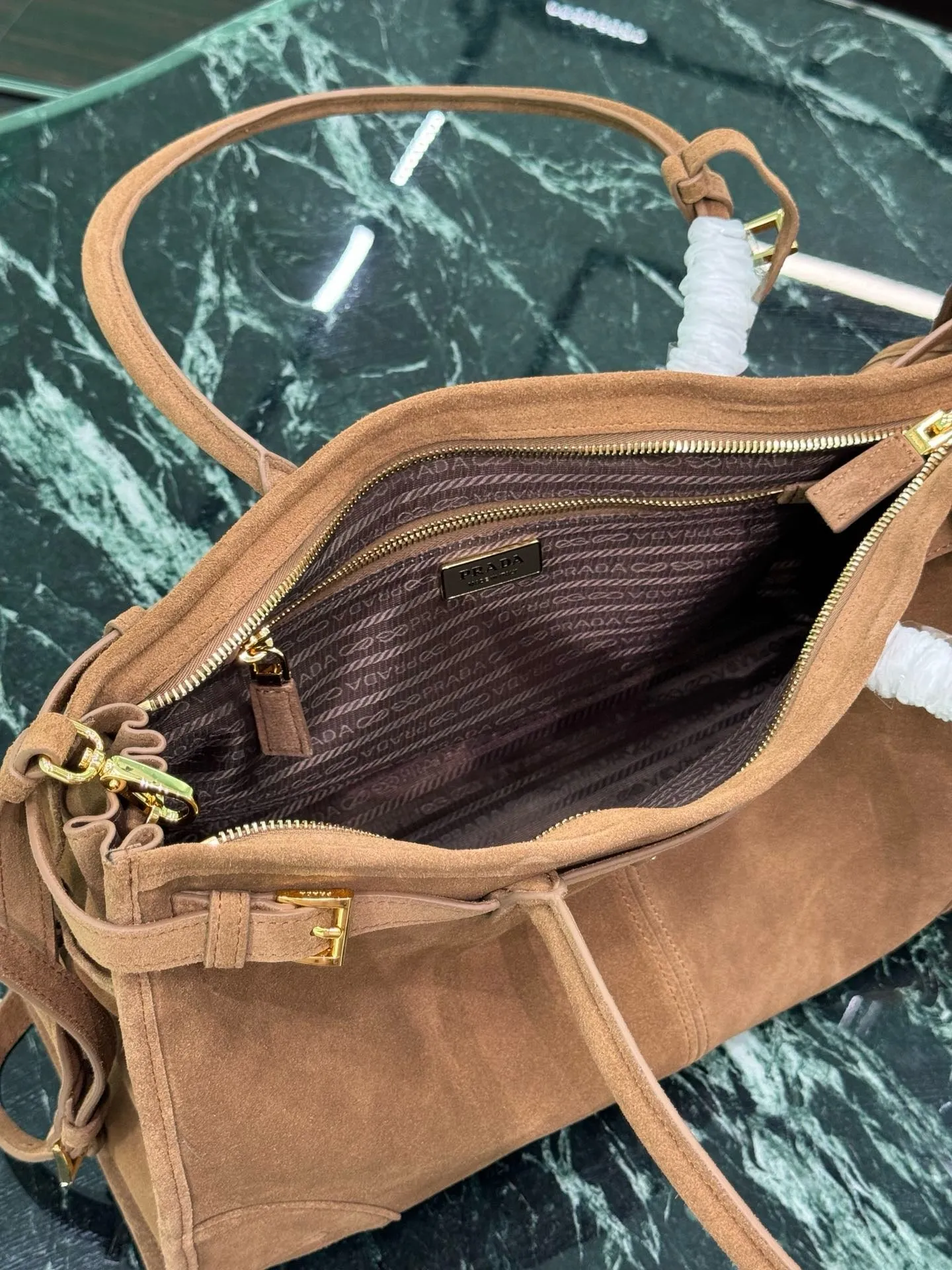PD314 Cocoa Medium/Large Suede Handbag / HIGHEST QUALITY VERSION