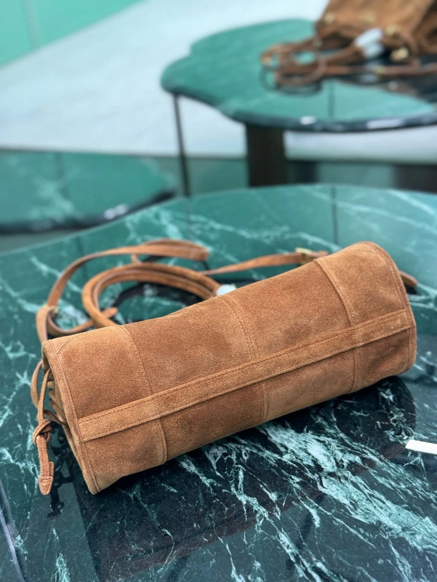 PD314 Cocoa Medium/Large Suede Handbag / HIGHEST QUALITY VERSION
