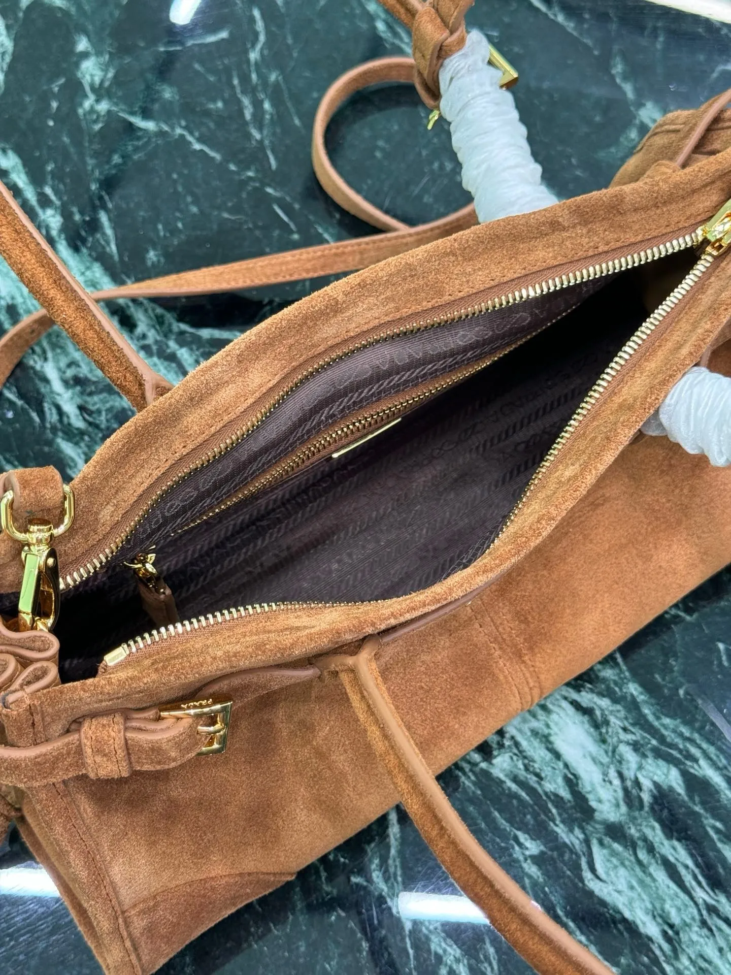 PD314 Cocoa Medium/Large Suede Handbag / HIGHEST QUALITY VERSION