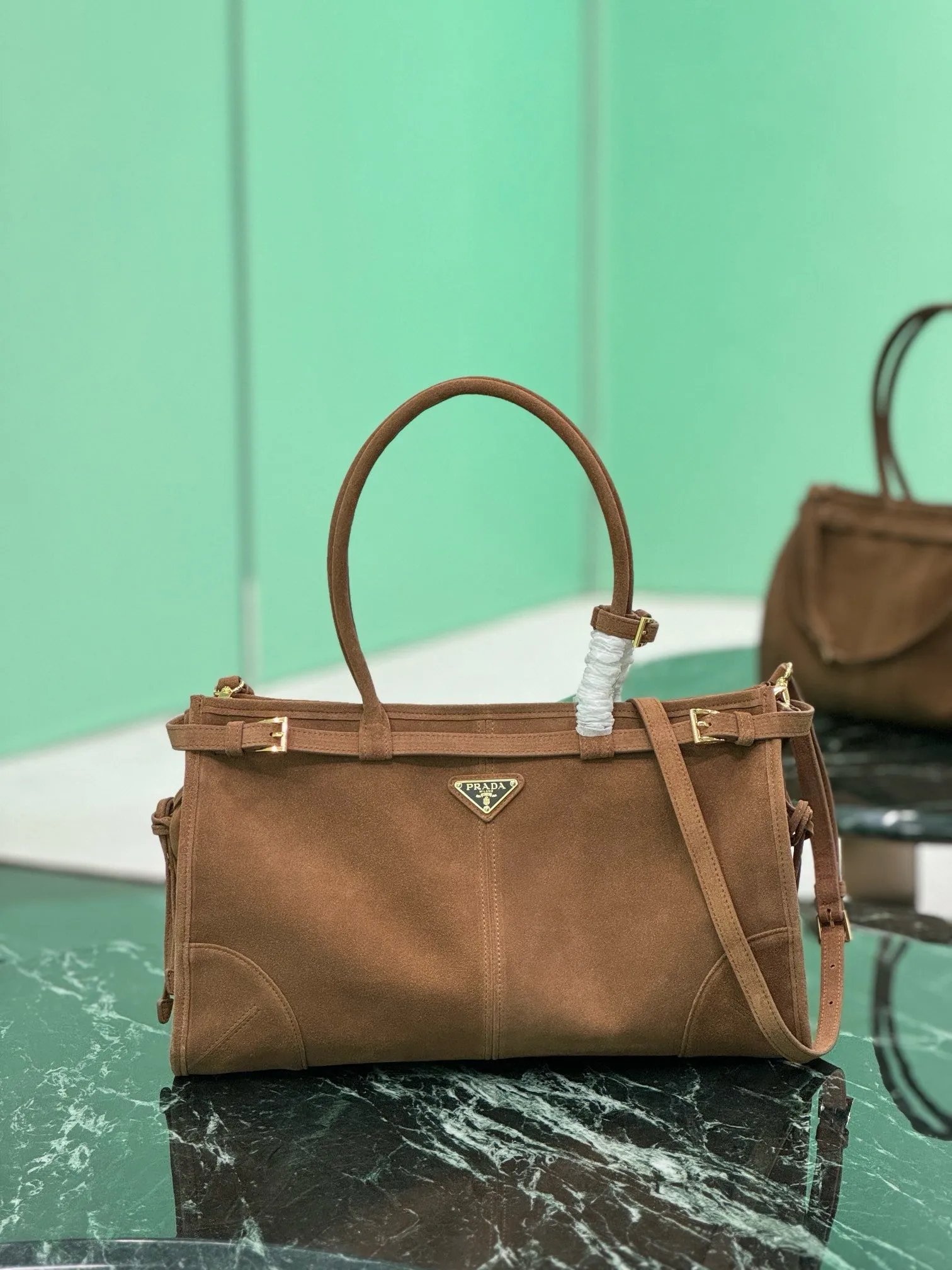 PD314 Cocoa Medium/Large Suede Handbag / HIGHEST QUALITY VERSION