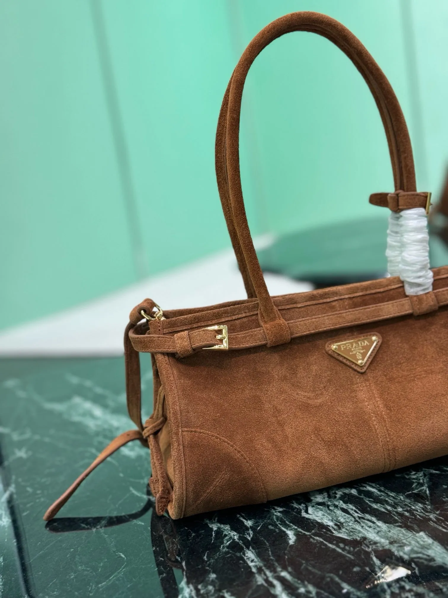 PD314 Cocoa Medium/Large Suede Handbag / HIGHEST QUALITY VERSION