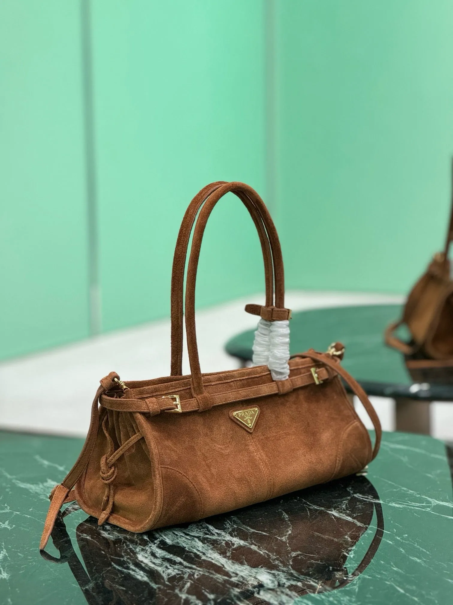 PD314 Cocoa Medium/Large Suede Handbag / HIGHEST QUALITY VERSION