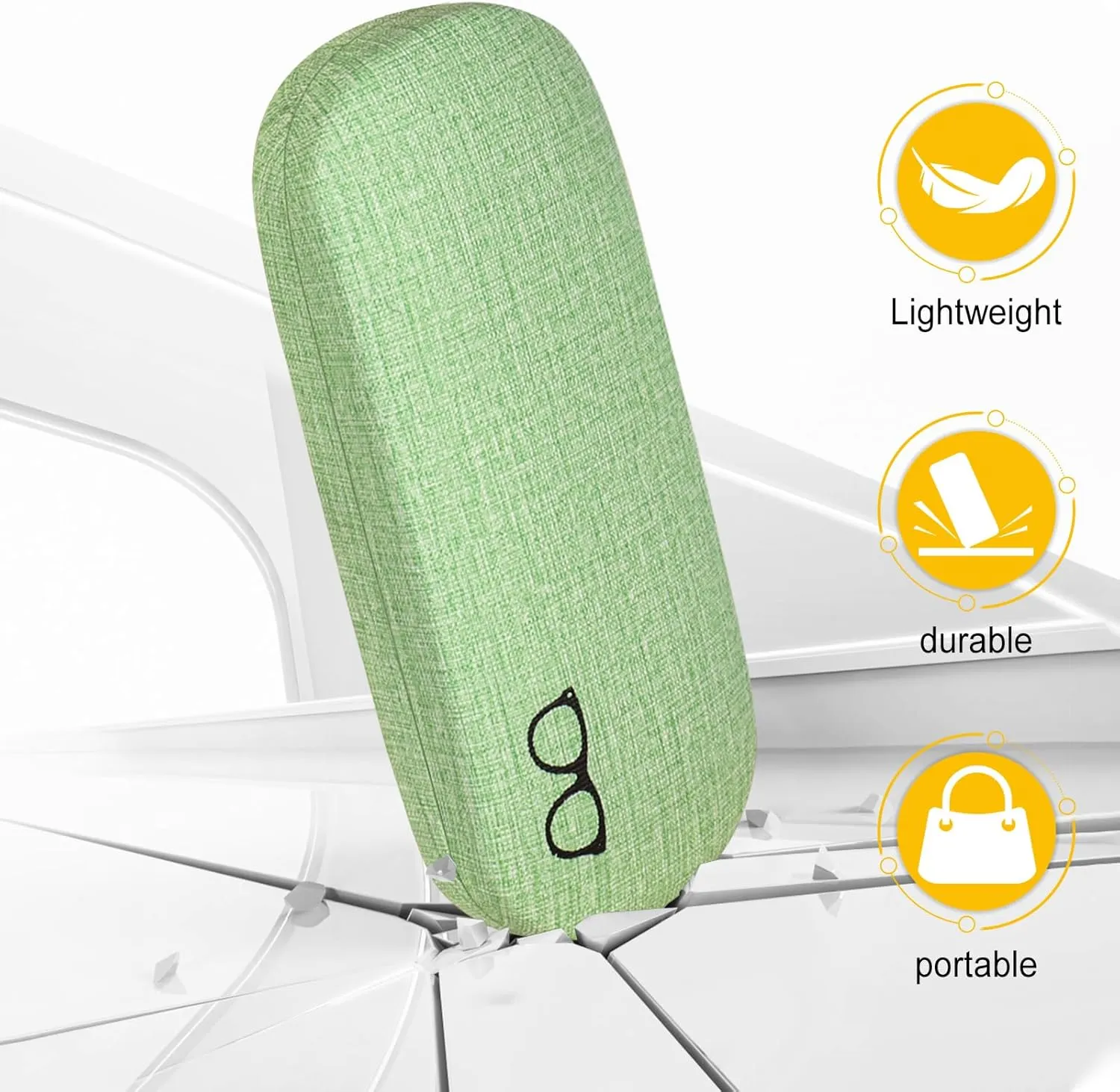 RayLove Hard Shell Glasses Case, PU leather Eyeglass Case Comes with a Pouch & Cleaning Cloth