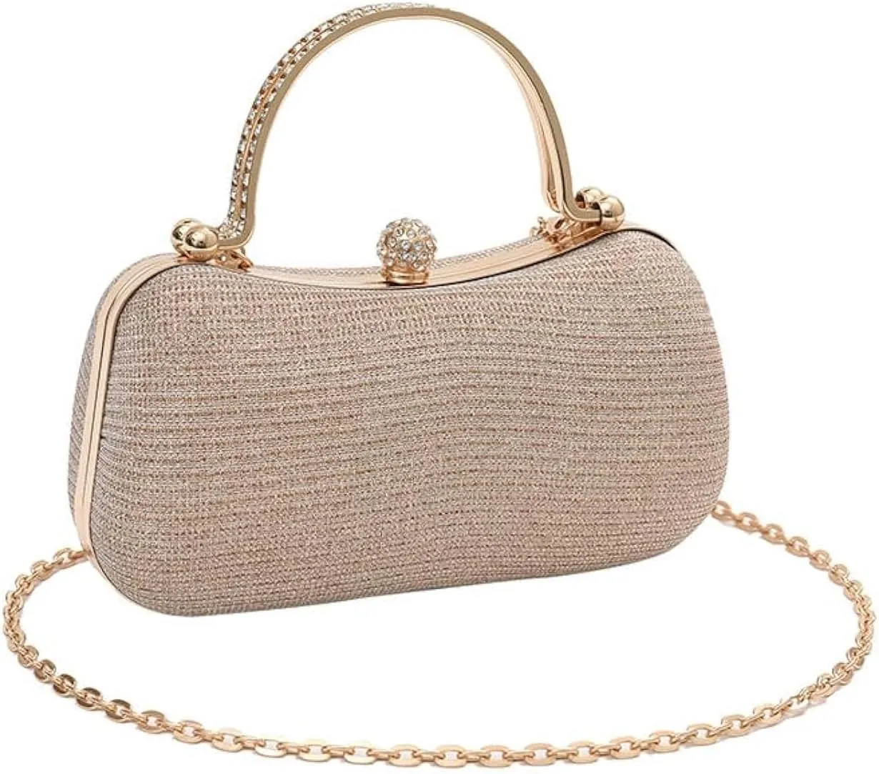Rhinestone Evening Clutch Purse Sequin Bag,Woman Sparkling Handbag Formal Clutch with Chain for Wedding Party