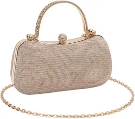 Rhinestone Evening Clutch Purse Sequin Bag,Woman Sparkling Handbag Formal Clutch with Chain for Wedding Party