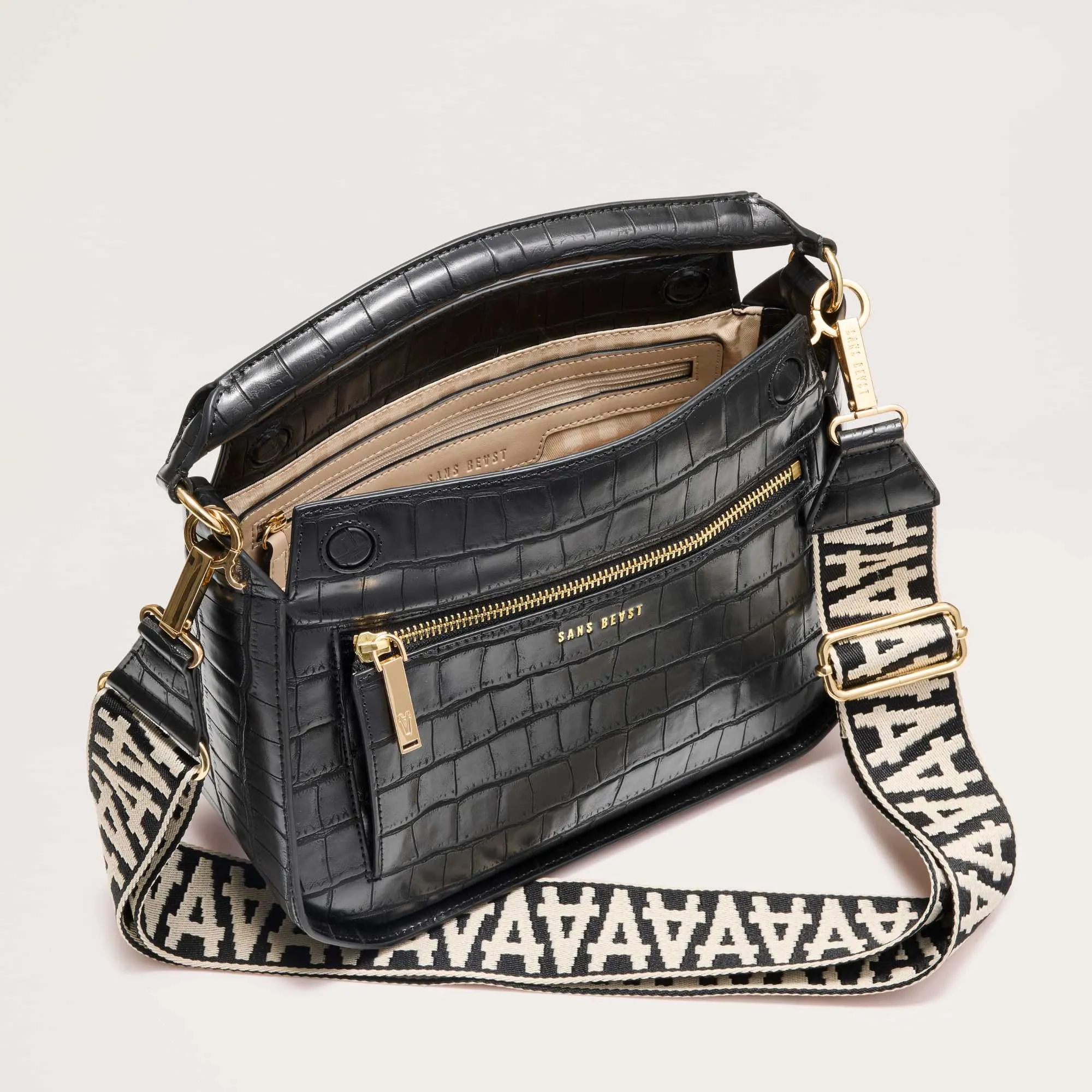 Sanctuary Handbag - Noir Croco