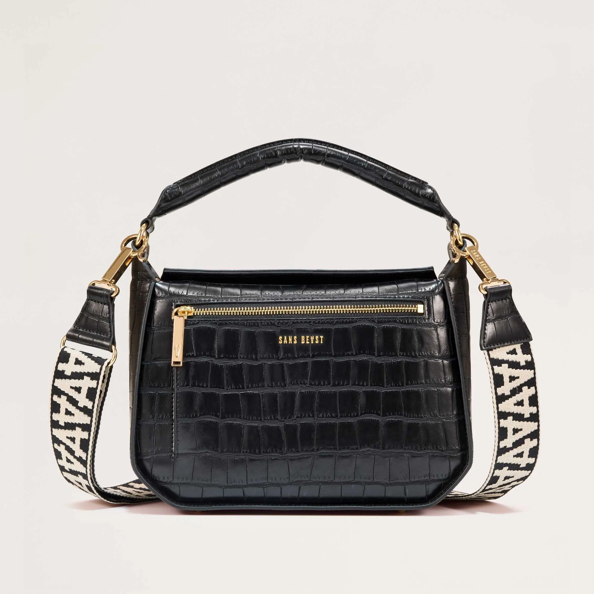 Sanctuary Handbag - Noir Croco