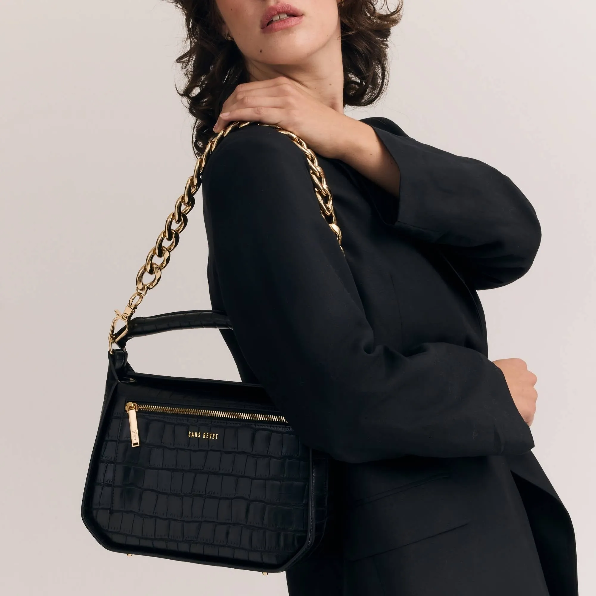 Sanctuary Handbag - Noir Croco