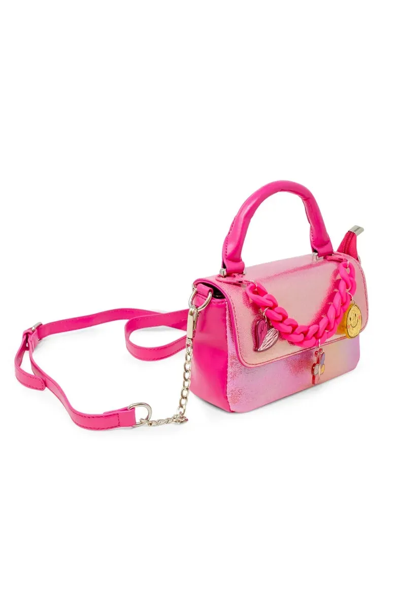Shiny Baguette Jumbo Chain Bag - Dark Pink