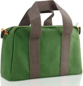 Small Tool Bag, Canvas Tool Storage Bag, Large Capacity Multipurpose Zipper Soft Tote Organizer Pouch, for Electrician, Plumbing, Gardening,Tools Bags for Men (Green, 12 Inch)