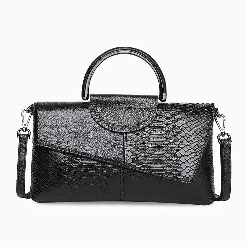 The Sophia | Luxurious Croc-Embossed Top Handle Bag