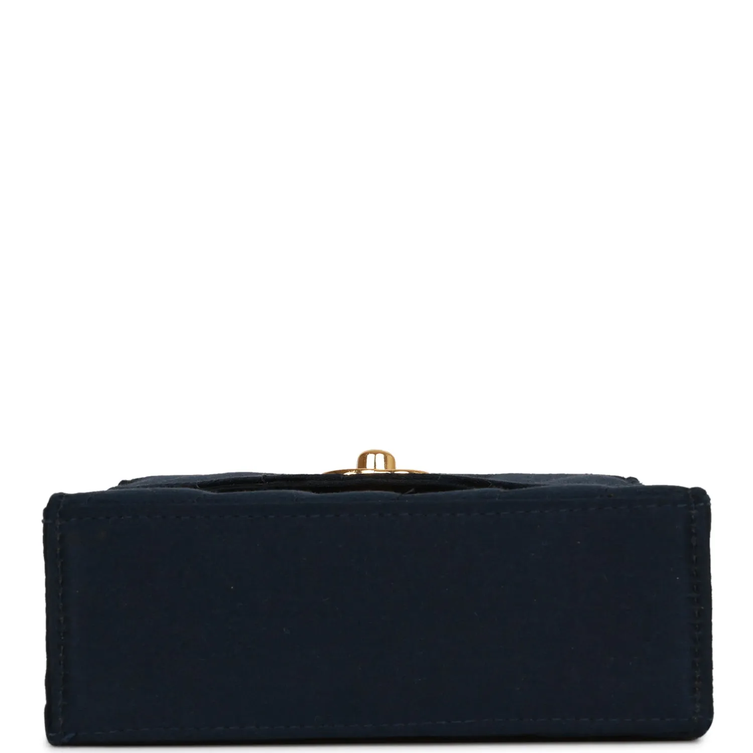 Vintagetrendy Inspired  Chanel Mini Flap Bag Dark Blue Satin Gold Hardware