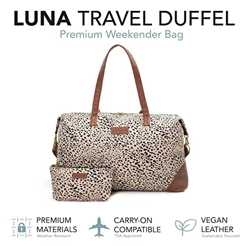 Women's Weekender Bag and Travel Duffel, Large 37 Liter Capacity
