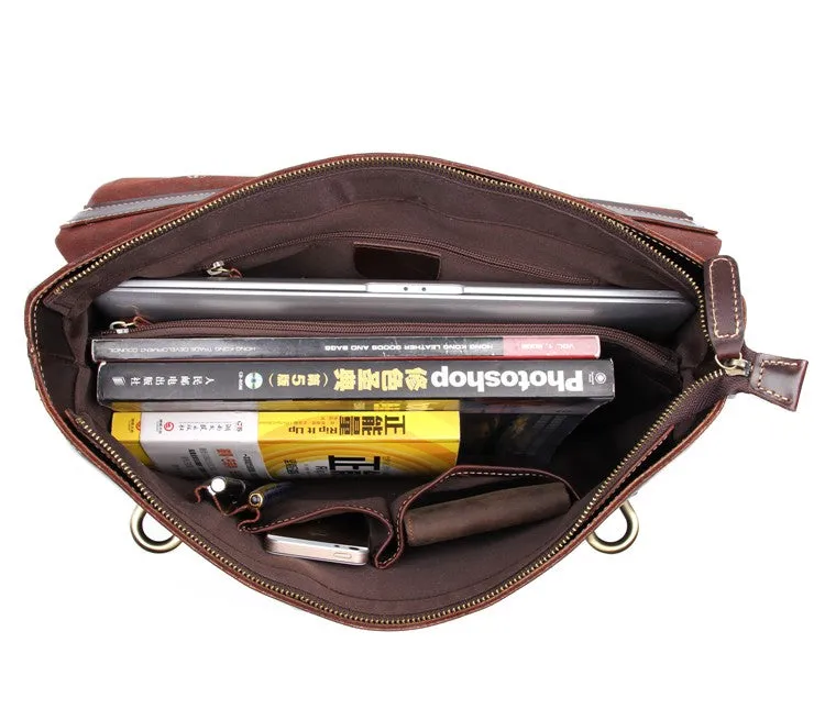 YAAGLE Men's Genuine Leather Business Briefcase Handbag YG7228Q