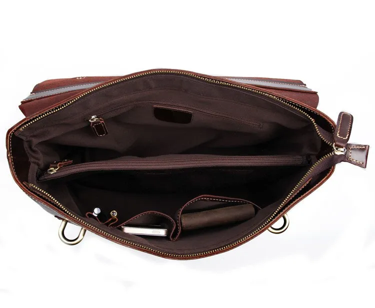 YAAGLE Men's Genuine Leather Business Briefcase Handbag YG7228Q