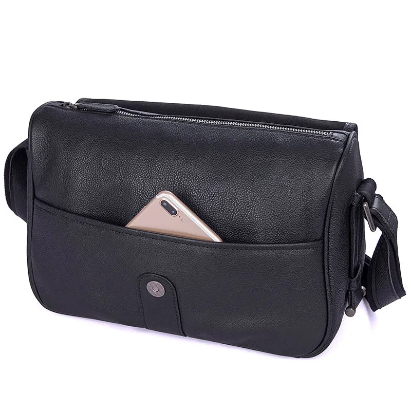 YAAGLE Men's Leisure Litchi Texture Real Leather Messenger Bag YG1030A