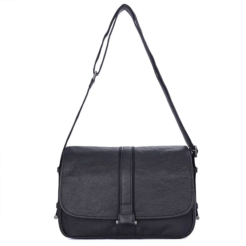 YAAGLE Men's Leisure Litchi Texture Real Leather Messenger Bag YG1030A