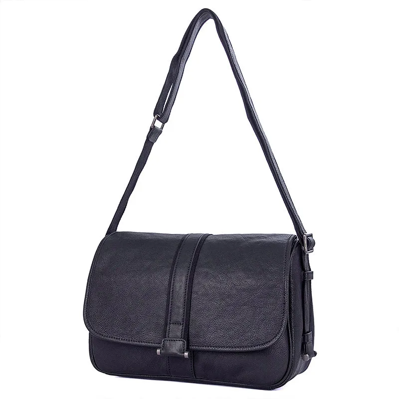 YAAGLE Men's Leisure Litchi Texture Real Leather Messenger Bag YG1030A