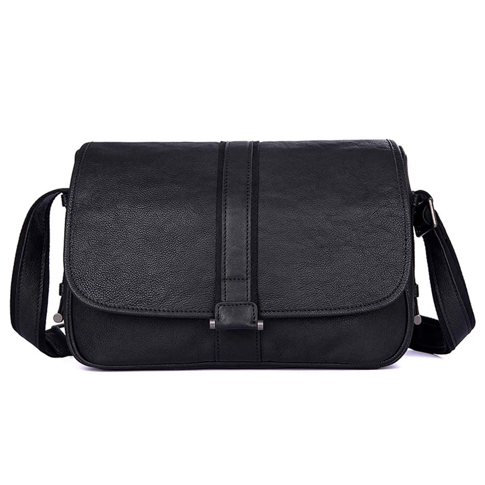 YAAGLE Men's Leisure Litchi Texture Real Leather Messenger Bag YG1030A
