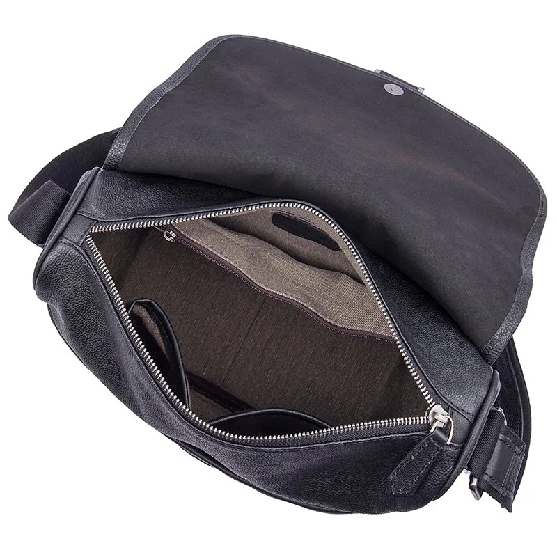 YAAGLE Men's Leisure Litchi Texture Real Leather Messenger Bag YG1030A