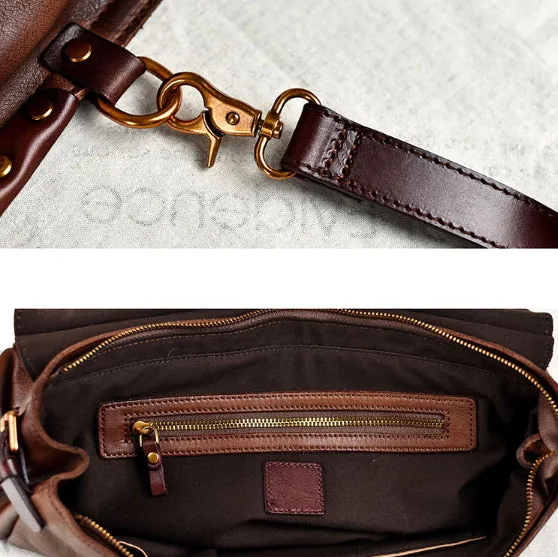 YAAGLE Men's Tanned Leather Business Briefcase Messenger Handbag YG8568