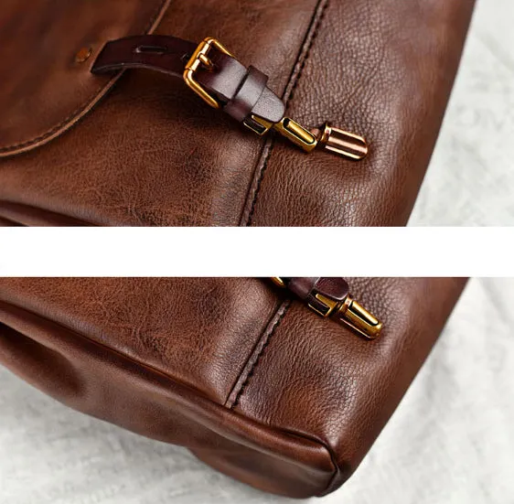 YAAGLE Men's Tanned Leather Business Briefcase Messenger Handbag YG8568