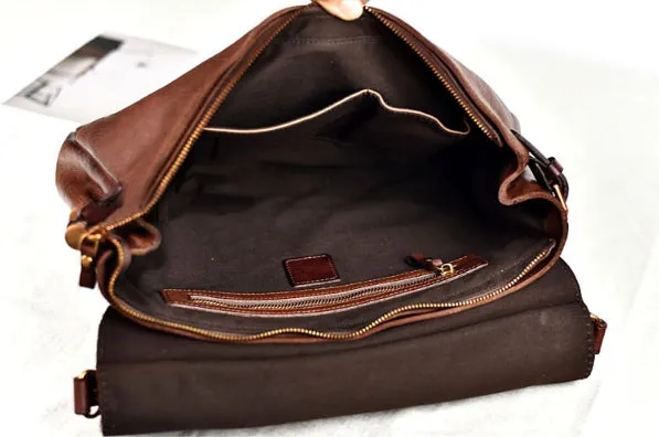 YAAGLE Men's Tanned Leather Business Briefcase Messenger Handbag YG8568