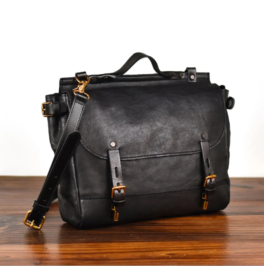 YAAGLE Men's Tanned Leather Business Briefcase Messenger Handbag YG8568